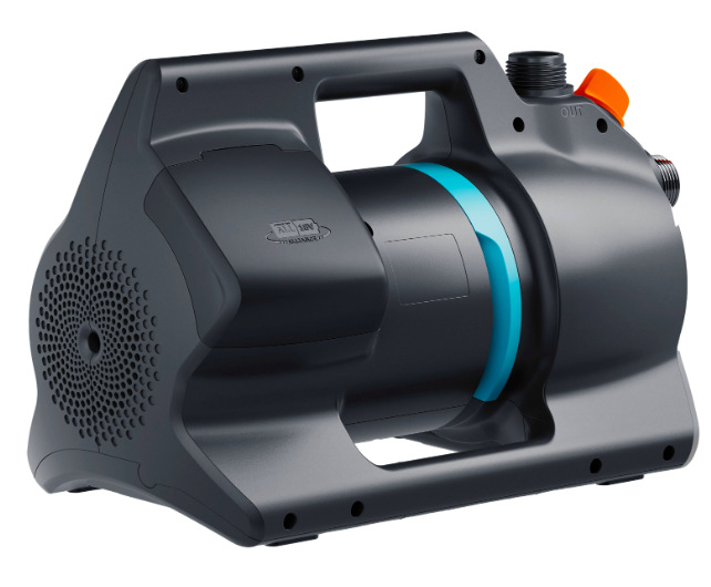 Čerpadlo záhradné Gardena 3000 18V/P4A (bez baterie) 14610-55 Zadný pohľad na čerpadlo Gardena 3000 18V/P4A 14610-55 bez batérie
