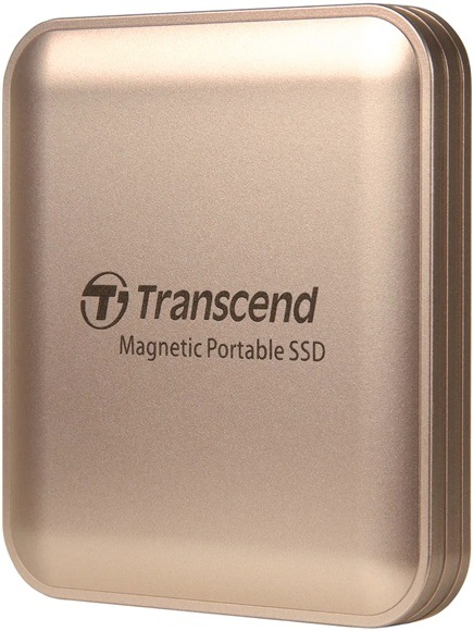 SSD externý Transcend ESD420G 2TB, USB Type C Gen2x2, Magsafe zlatý Detail obrázku externého disku.