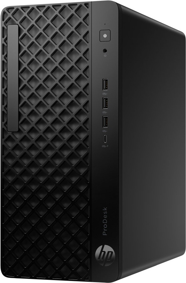 Stolný počítač HP ProDesk 4 Tower G1i AI čierny Pohľad šikmo z boku na elegantný stolný počítač ProDesk 4 Tower G1i AI