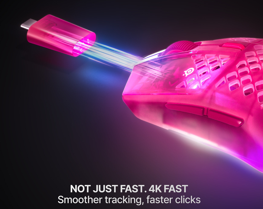 Myš SteelSeries Aerox 3 Wireless Gen 2 - MagentaHaze červená SteelSeries Aerox 3 Wireless Gen 2 s USB-C koprijímačom