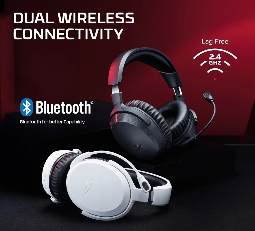 Headset HyperX Cloud Stinger 3 Wireless biely Headset HyperX Cloud Stinger 3 Wireless v čiernej a bielej variante s podporou Bluetooth a 2,4 GHz pripojenia