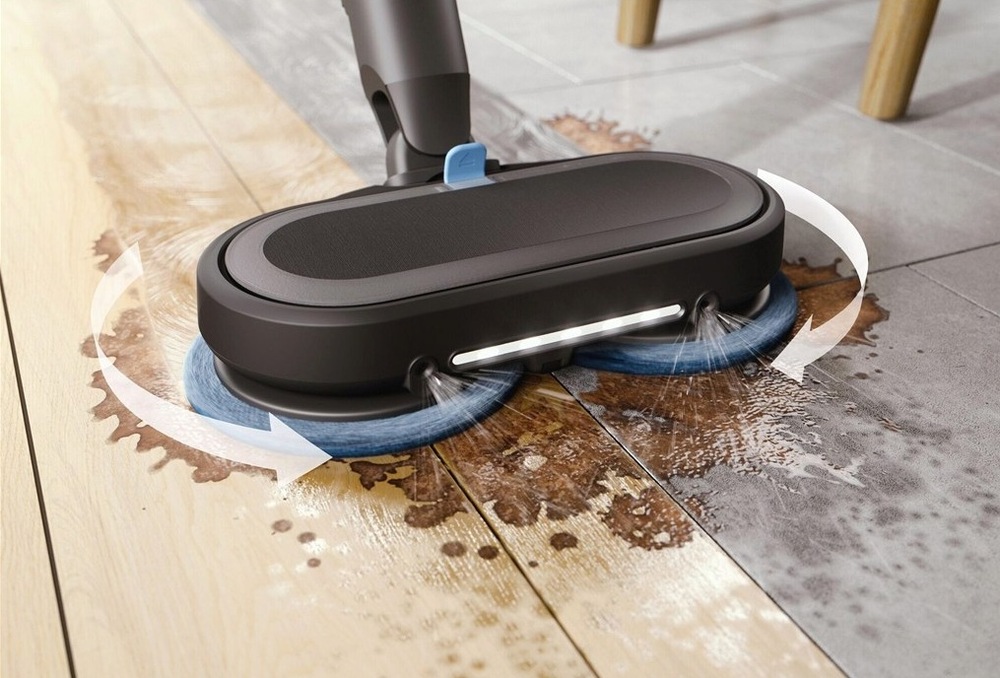 Mopovacia hubica ActiveMop vysávača Electrolux odstraňuje špinu z podlahy.
