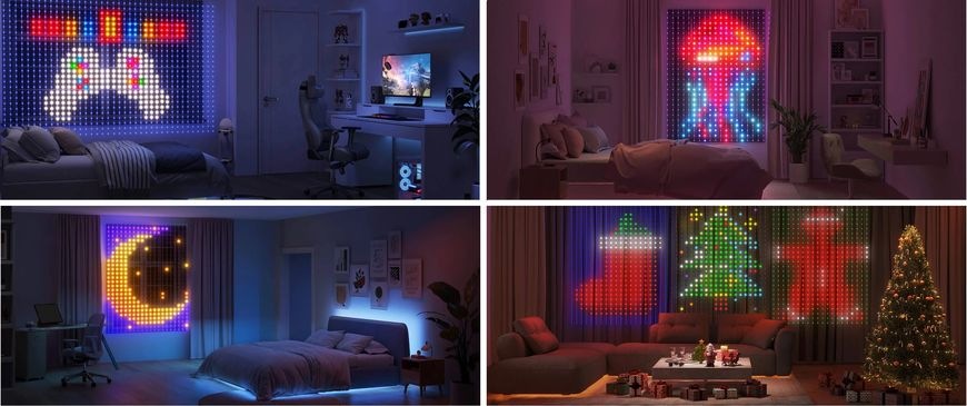 Dekoratívne LED Govee RGBIC Curtain, 520 LED, 1.5 x 2m