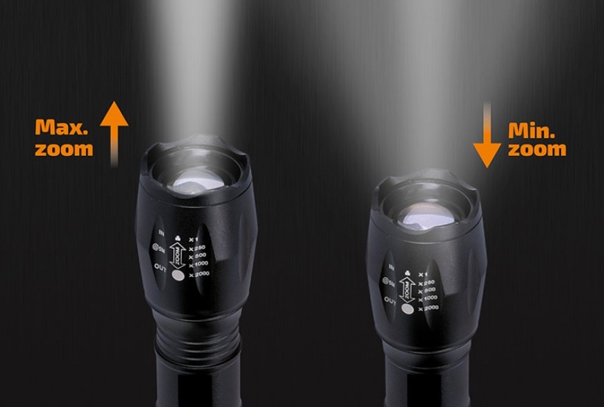 Svietidlo Solight 300 lm, Cree, fokus, Li-Ion, USB nabíjanie, power banka - čierna