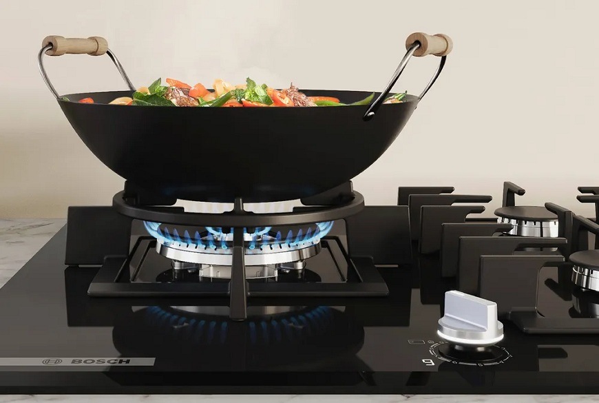 Plynová varná platňa Bosch Serie 6 PCQ7A5I95 sivá Varná doska Bosch PCQ7A5I95 wok