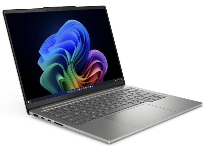 Notebook Lenovo IdeaPad Pro 5 14AKP10 sivý Notebook Lenovo IdeaPad Pro 5 14AKP10 z ľavého uhla s viditeľnými bočnými portami