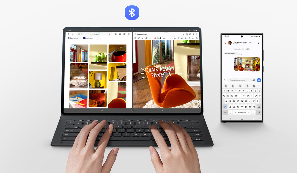 Samsung Galaxy Tab S9+ Book Cover Keyboard Slim