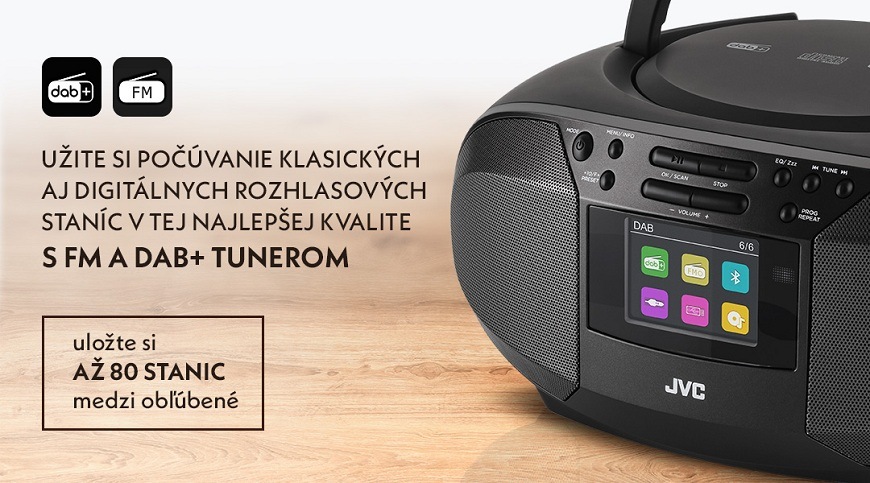 Rádioprijímač DAB+/CD JVC RD-E664B-DAB čierny
