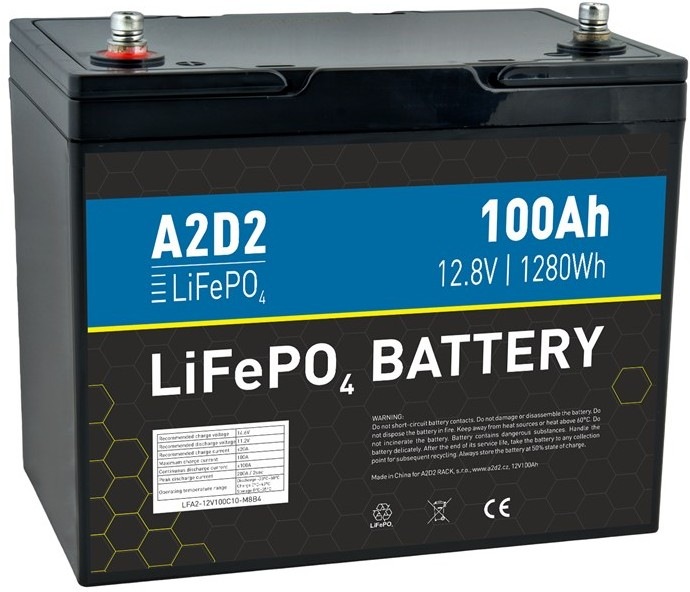 Akumulátor Avacom A2D2 batérie LiFePO4 s napätím 12,8 V a kapacitou 100 Ah