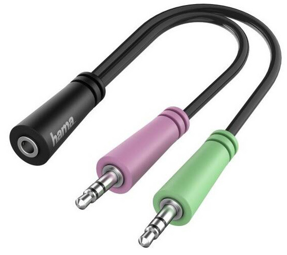 Redukcia Hama Jack 3,5mm / 2x Jack 3,5mm čierna