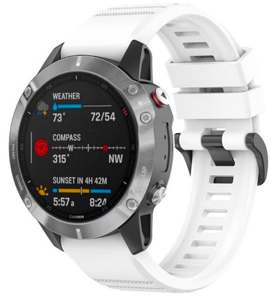 Remienok FIXED Silicone Strap na Garmin QuickFit 22 mm - biely