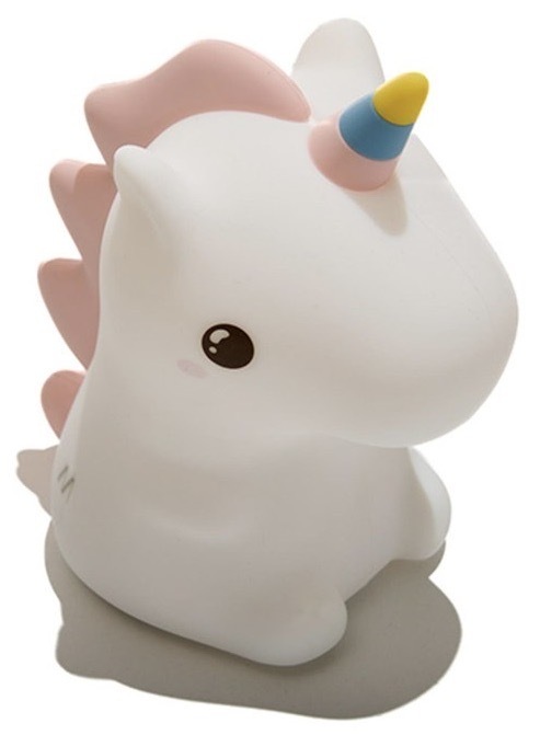 Detská LED lampička Muitomas Unicorn v bielej farbe, kvalitný silikón