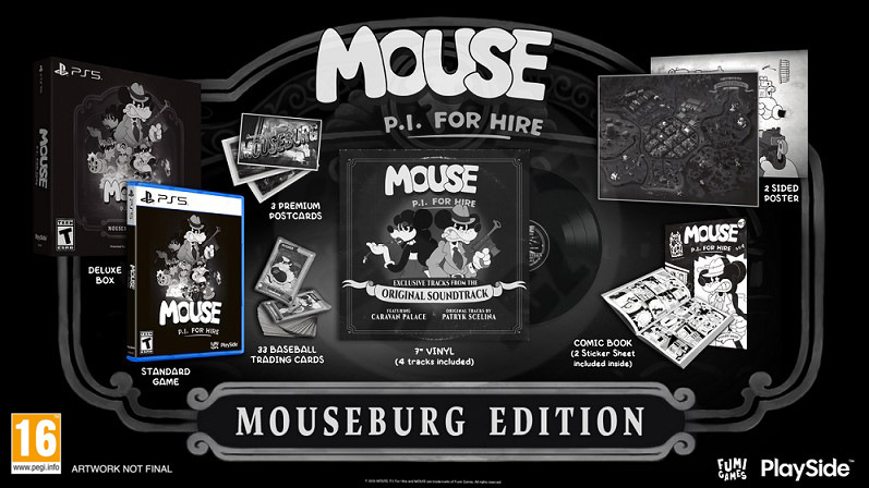 Hra PlaySide PlayStation 5 Mouse P.I. for Hire - Mouseburg Edition Obsah edície hry Mouse P.I. for Hire - Mouseburg Edition.