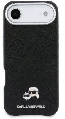 Kryt na mobil Karl Lagerfeld PU Karl and Choupette Heads Pins MagSafe na Apple iPhone Air - čierny