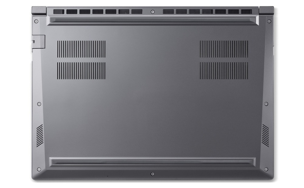 Notebook Acer Aspire X 16 AI (AX16-I71M-96F0) sivý Pohľad zospodu na notebook Acer Aspire X 16 AI (AX16-I71M-96F0)