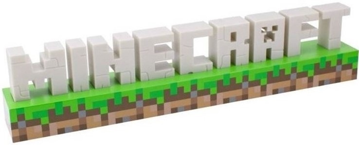 Stolová lampička Epee Minecraft logo - biela/zelená/hnedá