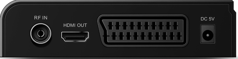 Zadný panel Sencor SDB 525T SENIOR s HDMI, SCART, RF vstupom a napájaním DC 5V