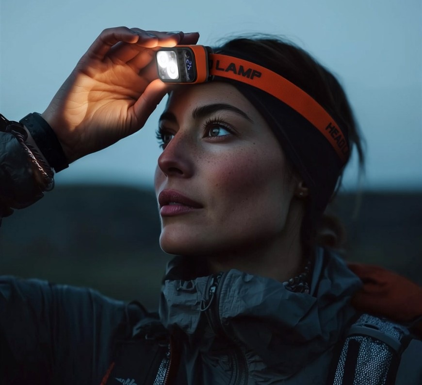 Čelovka Connect IT BLINK 200R nasadená na hlave ženy