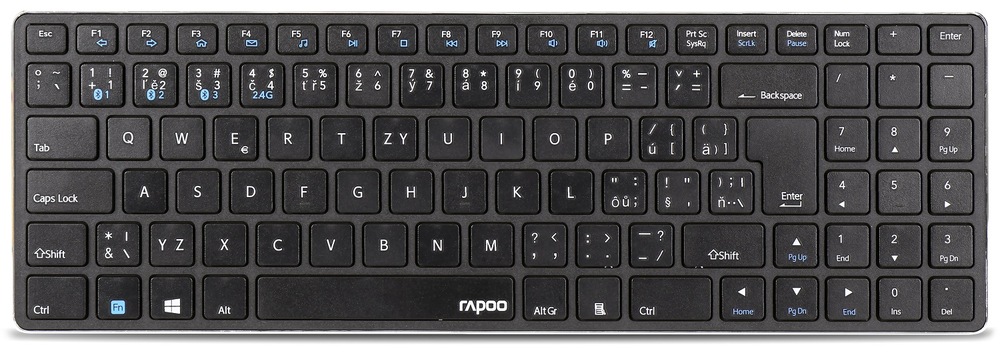 Klávesnica Rapoo E9100M, CZ/SK čierna Klávesnica Rapoo E9100M, CZ/SK čierna