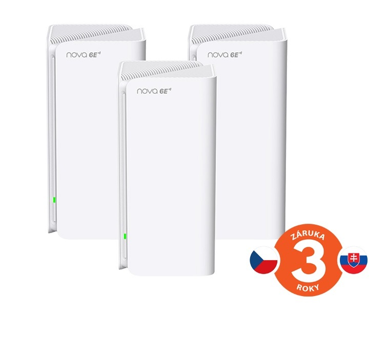 Kompletný Wi-Fi systém Tenda MX21 Pro, Wireless AXE5700 Mesh router WiFi 6E (3 ks) biely