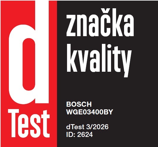 Práčka Bosch Serie 2 WGE03400BY Speed Perfect biela dTest známka pro pračku Bosch WGE03400BY