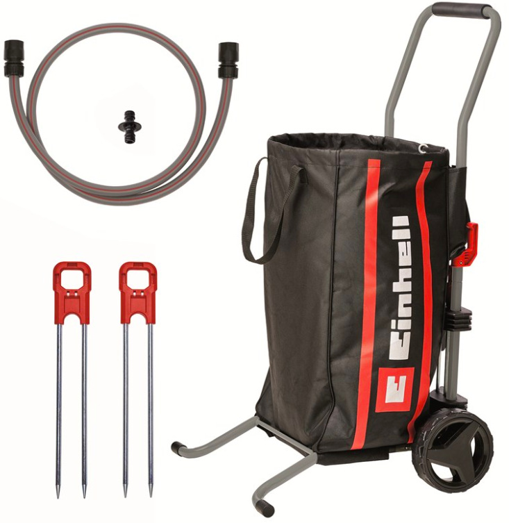 Rudl Einhell Expert 4173772 s vakom na záhradný odpad, hadicou a príslušenstvom pre navijak hadice