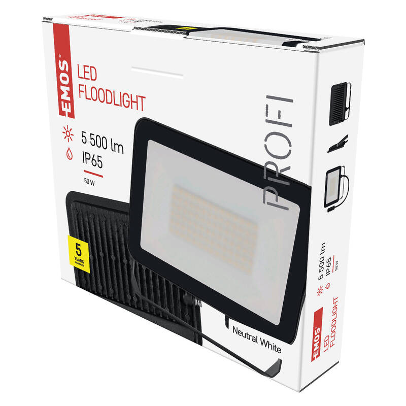Reflektor EMOS INOVO 50W 5500LM IP65 NW - čierny