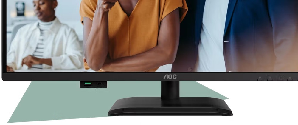 Detail monitora AOC Q27P4CV s výsuvným USB hubom