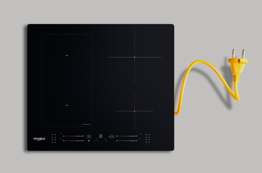 Indukčné varné dosky s odsávaním Whirlpool MWVH62KBM MattProtect čierna Detail obrázku dosky s Power management.