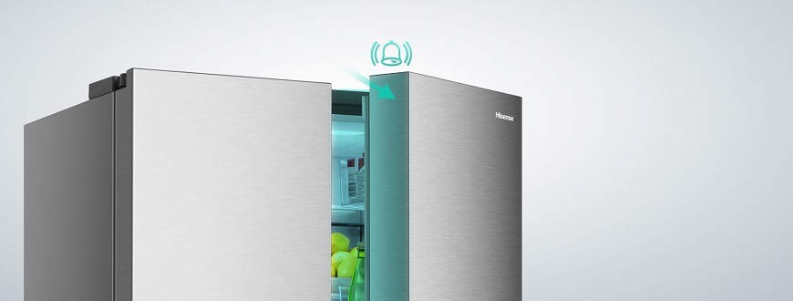 Americká chladnička Hisense RQ5P470SYID, nerezová, signalizácia otvorených dverí