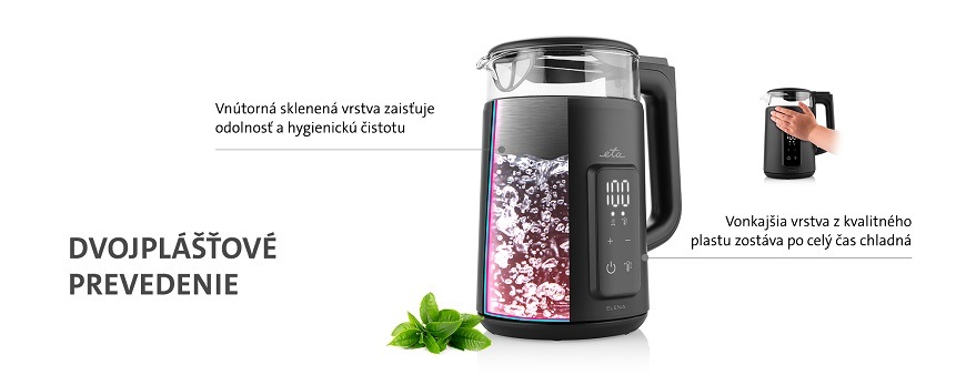 Rýchlovarná kanvica dlhoplášťová ETA Elena, poistky