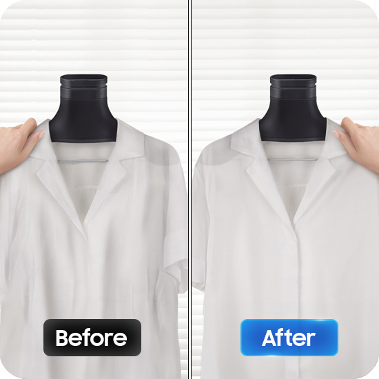Sušička bielizne Samsung DV90DG52A0ABLE čierna Sušička bielizne Samsung DV90DG52A0ABLE - porovnanie košele sušenej s funkciou Wrinkle Prevent a bez nej