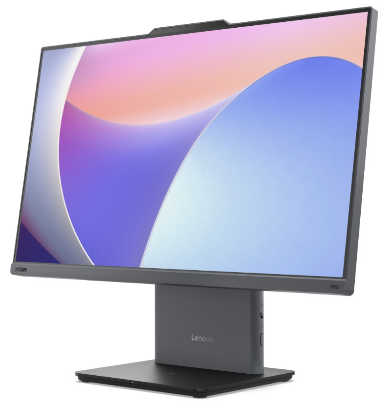 PC all in-one Lenovo ThinkCentre neo 50a 27 Gen 5 sivý Detail Počítače All In One Lenovo z bočnej strany
