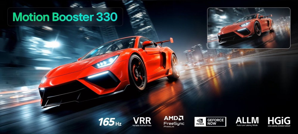 Gaming až 330 Hz s VRR, FreeSync a GeForce NOW ponúka extrémne plynulé hranie bez oneskorenia.