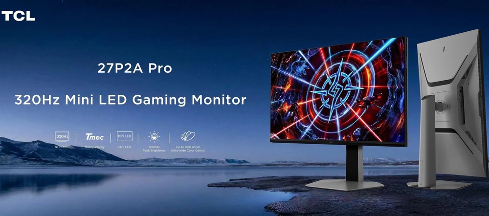 Herný monitor TCL 27P2A Pro sivý Herný monitor TCL 27P2A Pro je vyobrazený a okolo neho sú vypísané najdôležitejšie parametre, ktoré ponúka.