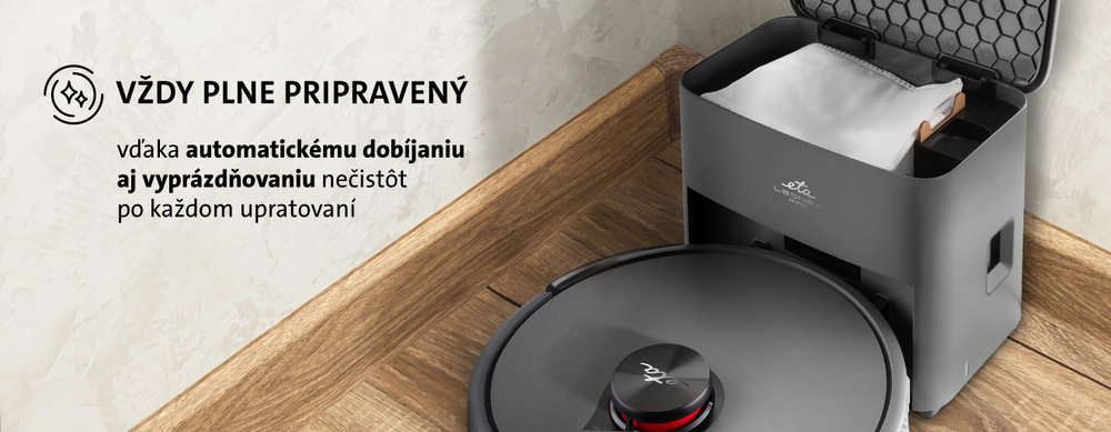 Robotický vysávač ETA Leone 2 PRO 6254 90000 sivý Robotický vysávač s odsávacou stanicou ETA Leone 2 Pro