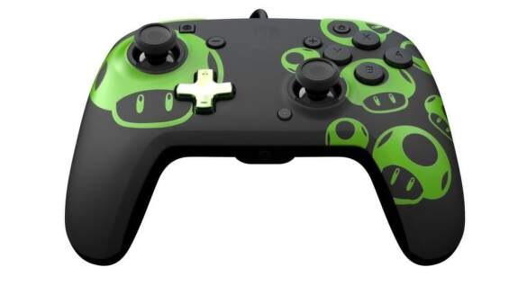 Gamepad PDP Rematch Glow Wired 1UP Mushroom - Nintendo Switch čierny