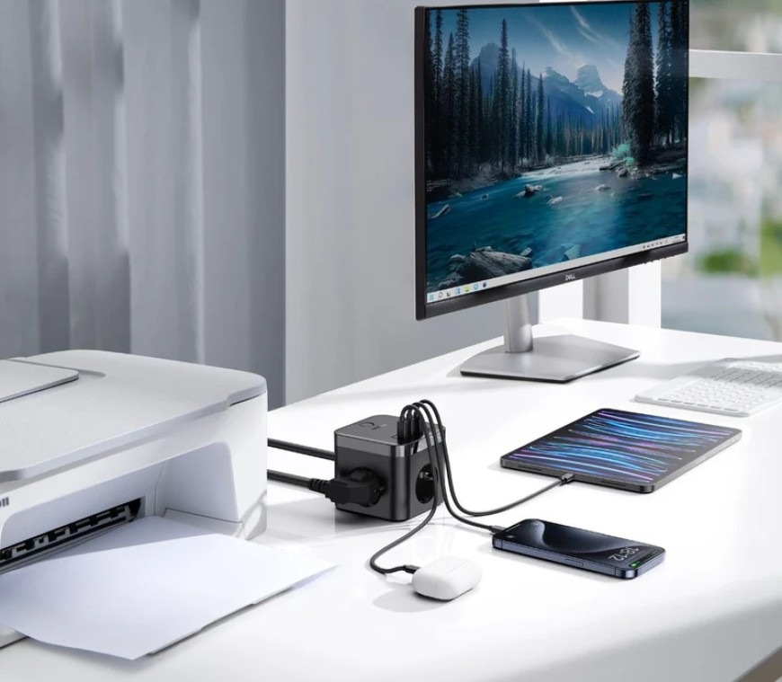 Kábel predlžovací Baseus PowerCombo Cube, 30W, 3x zásuvka, 2x USB/2x USB-C čierny Kábel predlžovací Baseus PowerCombo Cube, 30W, 3x zásuvka, 2x USB/2x USB-C - čierny