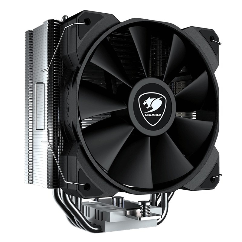CPU chladič Cougar Forza 50 Essential v strieborno-čiernej farbe.