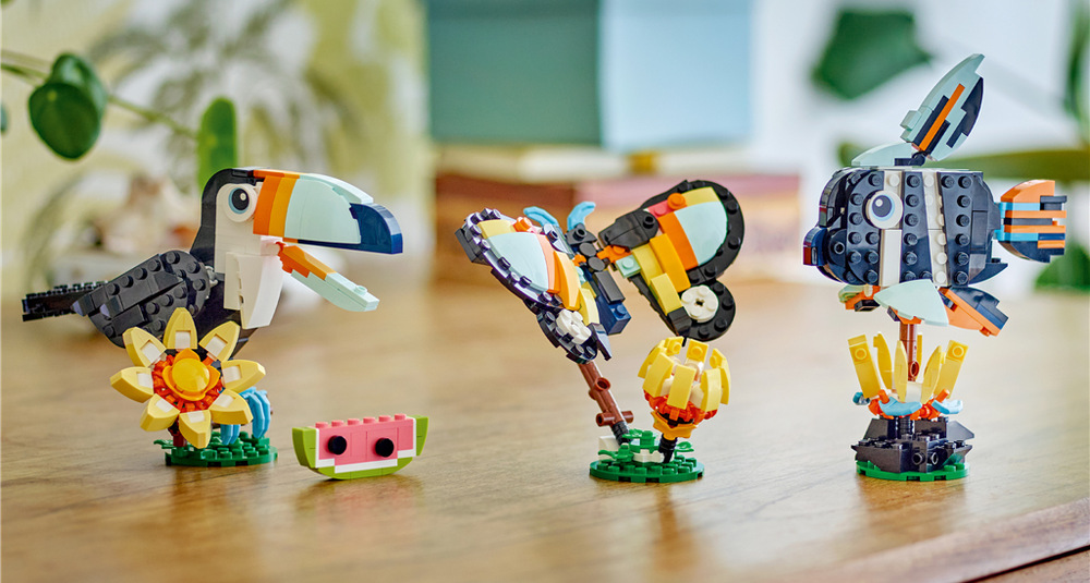 Stavebnica LEGO® Creator 3 v 1 31173 Divoké zvieratá: Tropický tukan Stavebnica LEGO Creator 3 v 1 umožňuje deťom využiť zvieratká pri vymýšľaní vlastných príbehov z tropickej prírody.