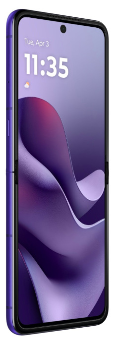 Mobilný telefón Motorola Razr 70 Ultra 5G 16 GB / 512 GB modrý Bočný pohľad na Motorola Razr 70 Ultra 5G s tenkou skladacou konštrukciou