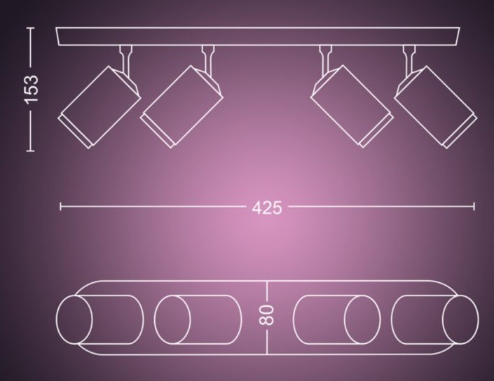 Bodové svietidlo Philips Hue Fugato White and Color Ambiance 4 Spot biele