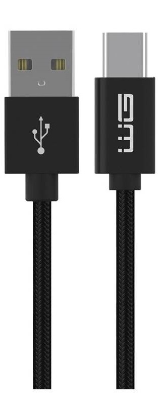 Kábel WG USB/USB-C, predĺžený konektor, 1m čierny