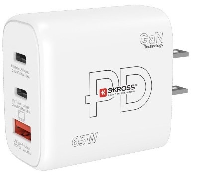 Cestovný adaptér SKROSS USB A+C 65W GaN US, Power Delivery, typ A