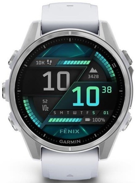 Inteligentné hodinky Garmin fenix 8 43 mm AMOLED - Silver / Whitestone Silicone Band