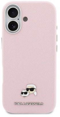 Kryt na mobil Karl Lagerfeld PU Karl and Choupette Heads Pins MagSafe na Apple iPhone 17 - ružový