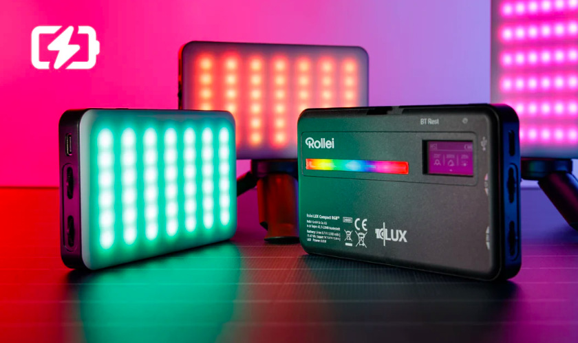 Predná a zadná strana LED panela Rollei LUMIS Mini Creator RGB s RGB osvetlením