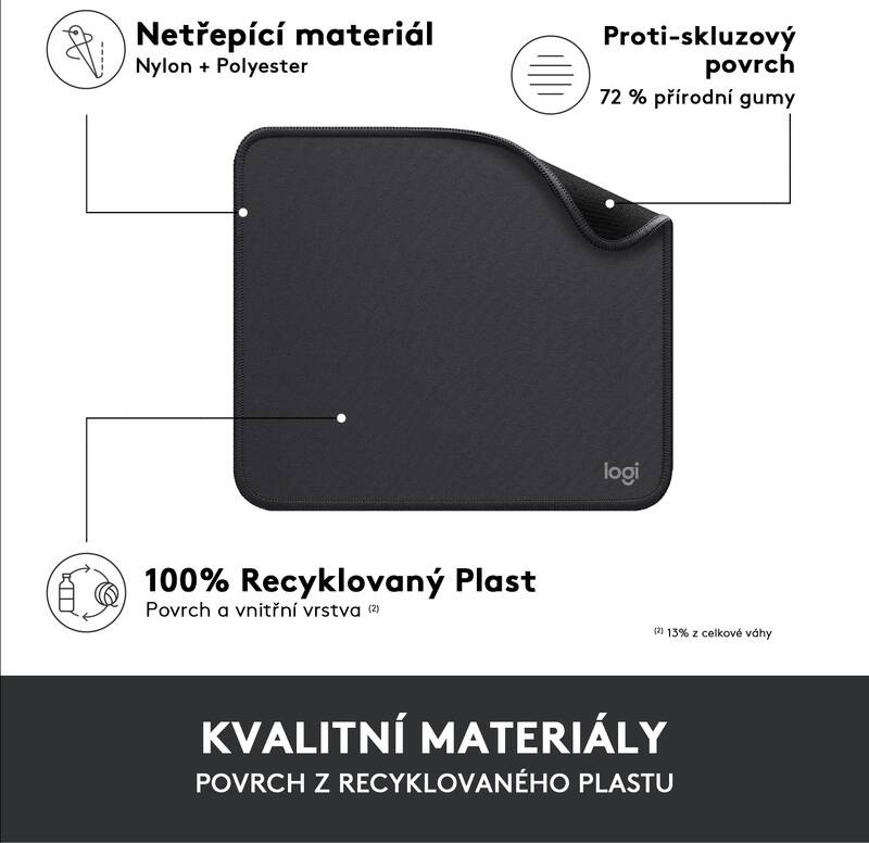 Podložka pod myš Logitech Mouse Pad Studio Series, 20 × 23 cm čierna