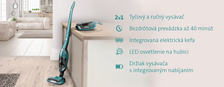 Tyčový vysávač ETA Moneto II 3453 90000 Tyčový vysávač ETA Moneto II 3453 90000, rukoväť