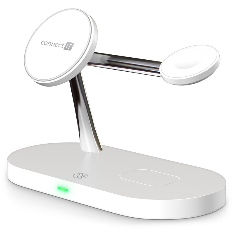 Bezdrôtová nabíjačka Connect IT MultiCharge 5 v 1 MagSafe biela